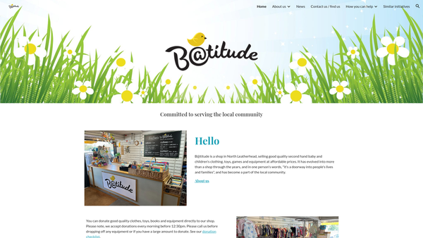 Screenshot of the B@titude Limited website