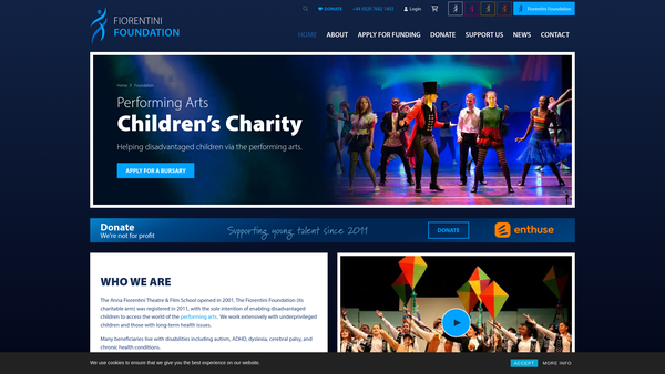 Screenshot of the Fiorentini Foundation website