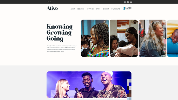 Screenshot of the Alive Church Lincoln website