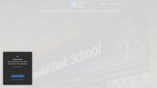 Screenshot of the Friends Of Broomhill Bank School website