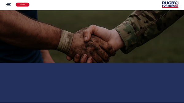 Screenshot of the Rugby For Heroes website