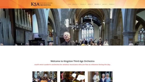 Screenshot of the Kingston 3a Orchestra website