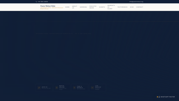 Screenshot of the International Breakthrough Ministries website