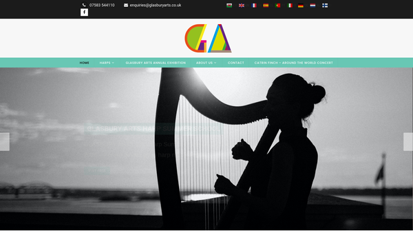 Screenshot of the Glasbury Arts Ltd website