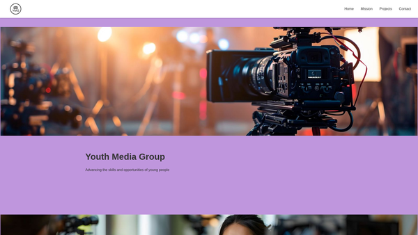Screenshot of the Youth Media Group website