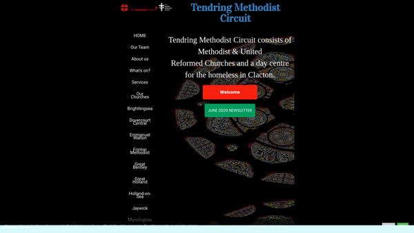 Screenshot of the Tendring Methodist Circuit website