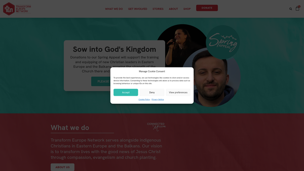 Screenshot of the Eurovangelism website