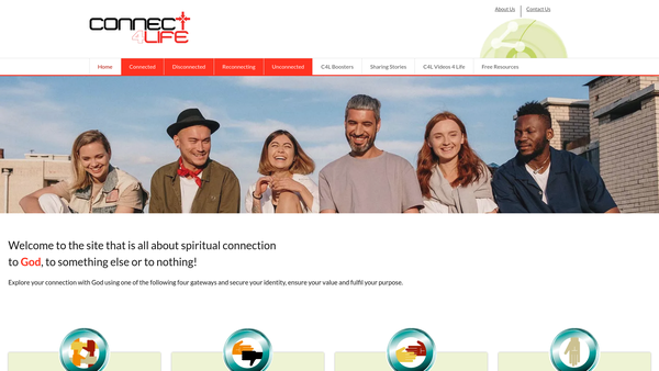 Screenshot of the Connect4life website