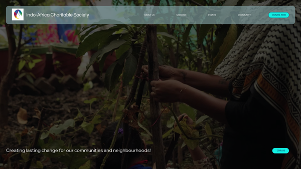 Screenshot of the Indo-Africa Charitable Trust (UK) website