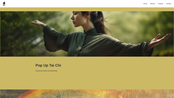 Screenshot of the Pop Up Tai Chi website