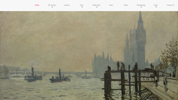 Screenshot of the The Westminster Decorative And Fine Arts Society website