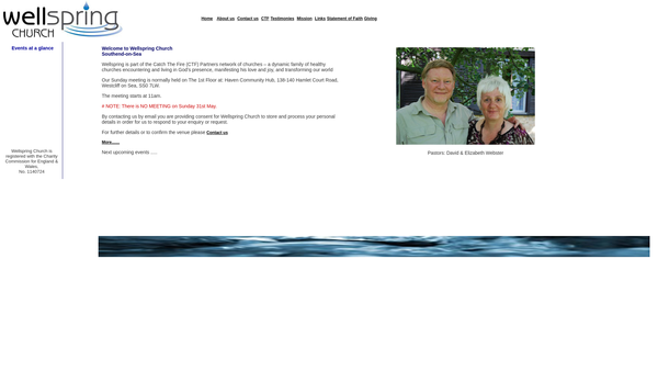 Screenshot of the Wellspring Church (Southend) website