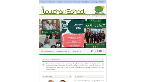 Screenshot of the Lowther Primary School Parent Teacher Association website
