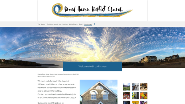 Screenshot of the Broad Haven Baptist Church website