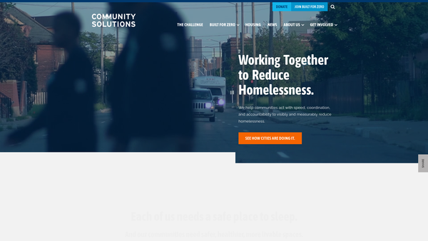 Screenshot of the Community Solutions website