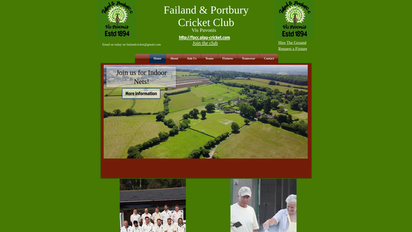 Screenshot of the Failand & Portbury Cricket Club website