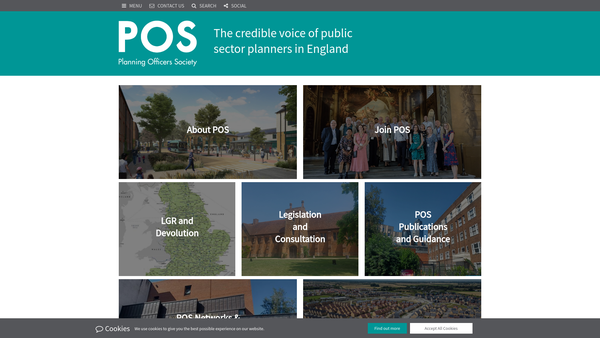 Screenshot of the Planning Officers Society website