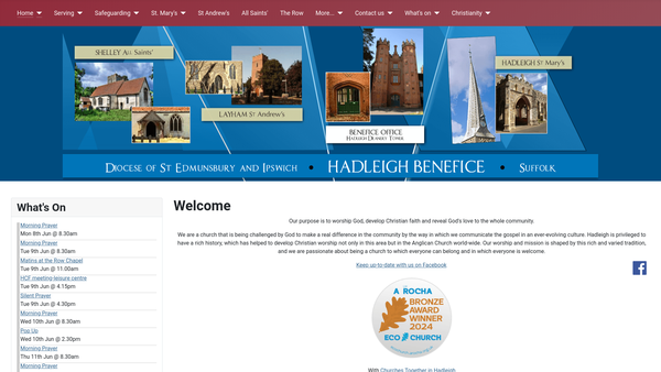 Screenshot of the The Parochial Church Council Of The Ecclesiastical Parish Of St Mary Hadleigh website