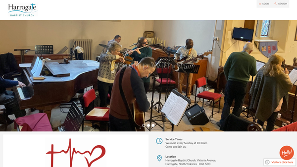 Screenshot of the Harrogate Baptist Church website