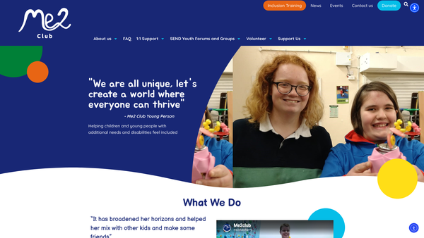 Screenshot of the ME2 Club website