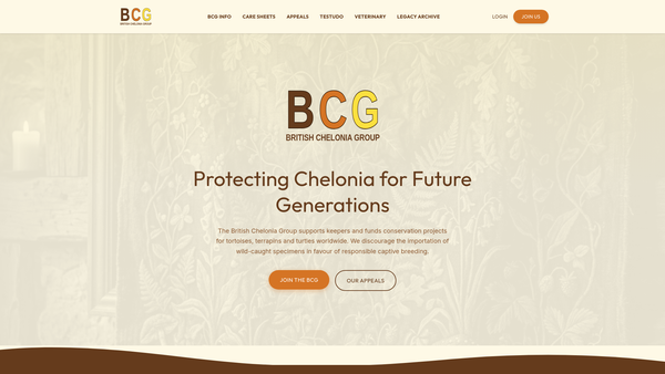 Screenshot of the The British Chelonia Group website