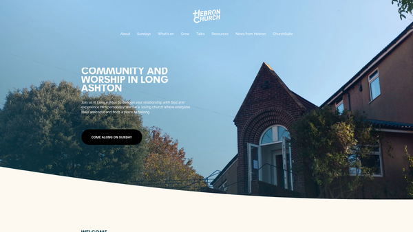 Screenshot of the Hebron Evangelical Church website