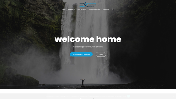 Screenshot of the Wellsprings Community Church website