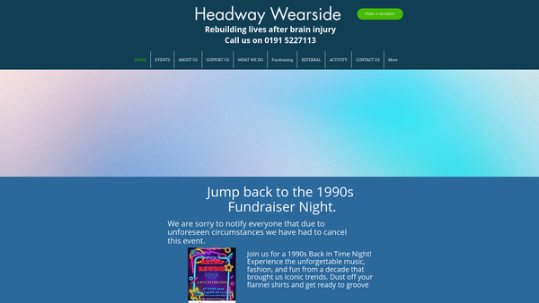 Screenshot of the Headway Wearside website