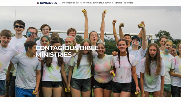 Screenshot of the Contagious Bible Ministries website