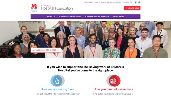 Screenshot of the St. Mark's Hospital Foundation website