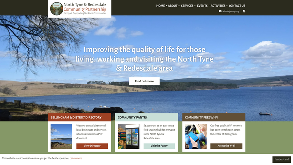 Screenshot of the North Tyne & Redesdale Community Partnership website