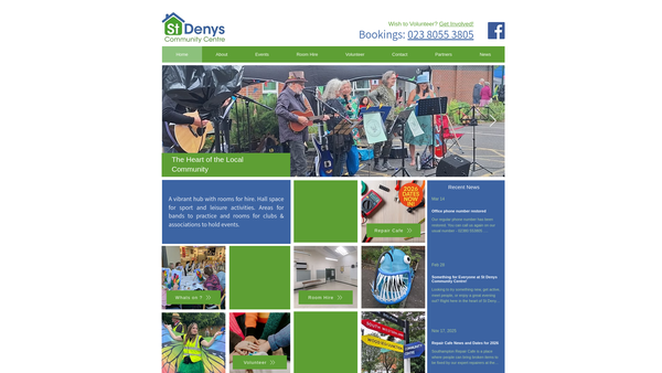 Screenshot of the St Denys Area Community Association website