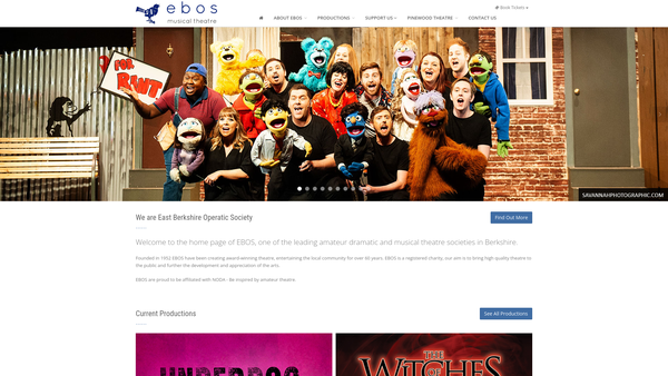 Screenshot of the East Berkshire Operatic Society website