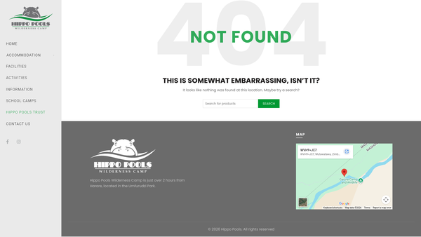 Screenshot of the Hippo Pools Trust website