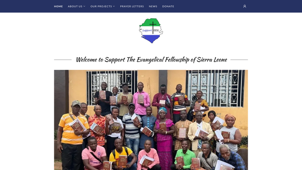 Screenshot of the Support The Evangelical Fellowship Of Sierra Leone website