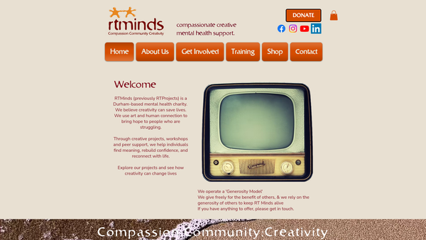 Screenshot of the Rt Community Projects Ltd website