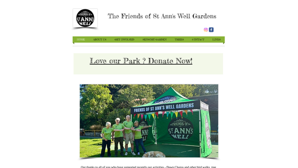 Screenshot of the Friends Of St Ann's Well Gardens, Hove website