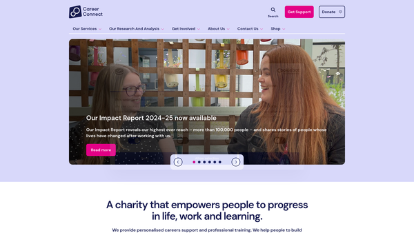 Screenshot of the Career Connect website