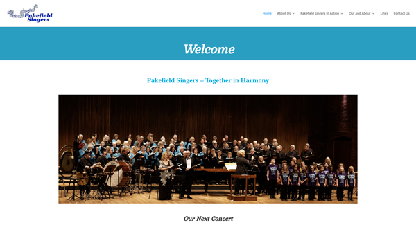 Screenshot of the Pakefield Singers website