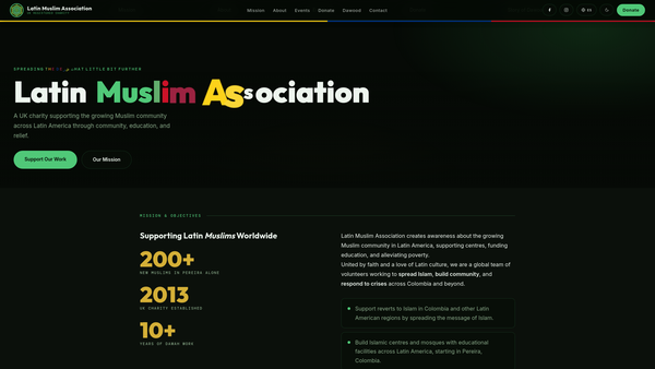 Screenshot of the Latin Muslim Association website