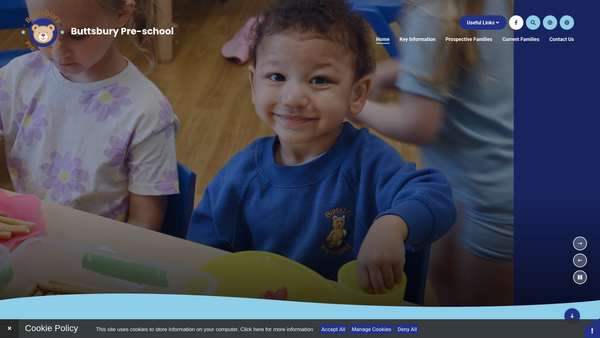 Screenshot of the Buttsbury Pre-School website