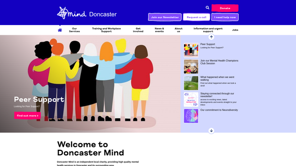 Screenshot of the Doncaster Mind website