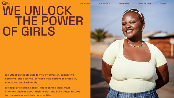 Screenshot of the Girl Effect website