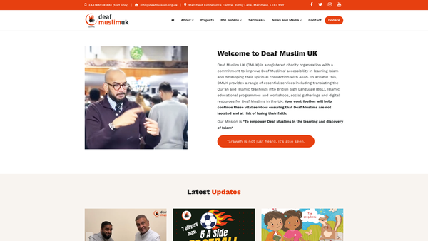 Screenshot of the Deaf Muslim UK website