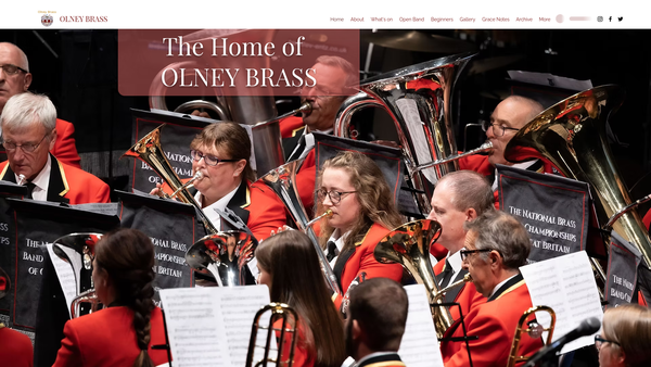 Screenshot of the Olney Brass Band website