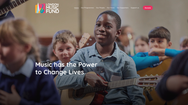Screenshot of the The Mayor Of London's Fund For Young Musicians website