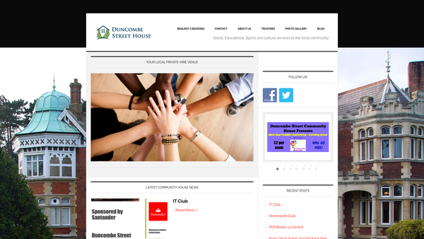Screenshot of the Duncombe Street Community House Limited website