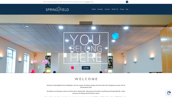 Screenshot of the Springfield Church website