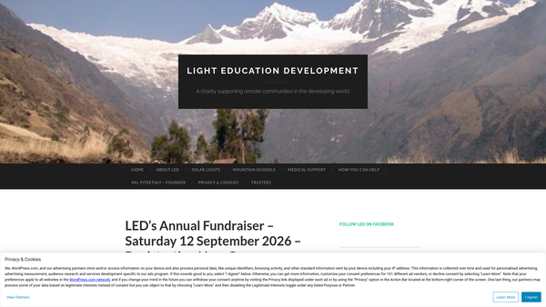 Screenshot of the Light Education Development website