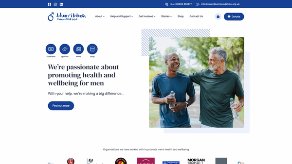 Screenshot of the The Blue Ribbon Foundation website